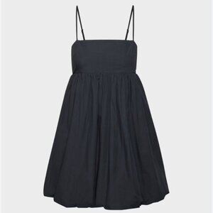 Aritzia Sunday Best Elio Poplin Babydoll Bubble Dress Black Size XL